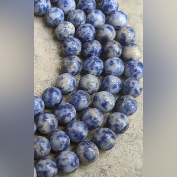 3 Bracelets w/ Ceramic Blue Floral Cubes & Blue Spot Jasper Beads NEW Retail$125 - Picture 5 of 8